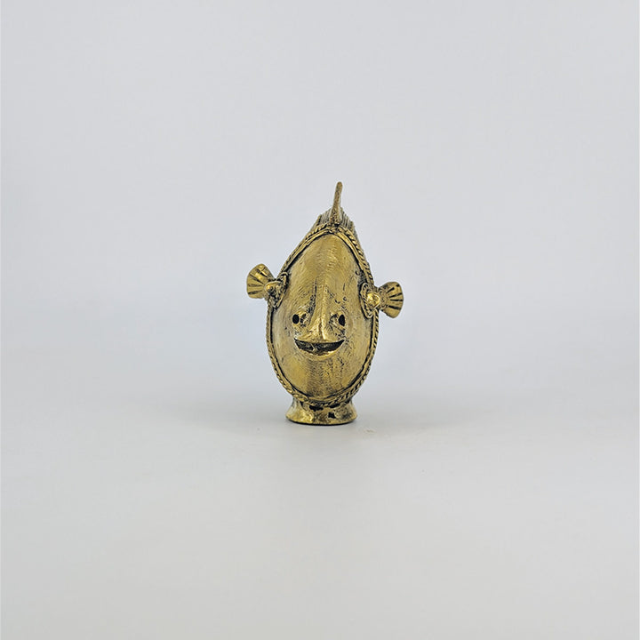 Elegant brass fish figurine handcrafted using the lost-wax casting technique.