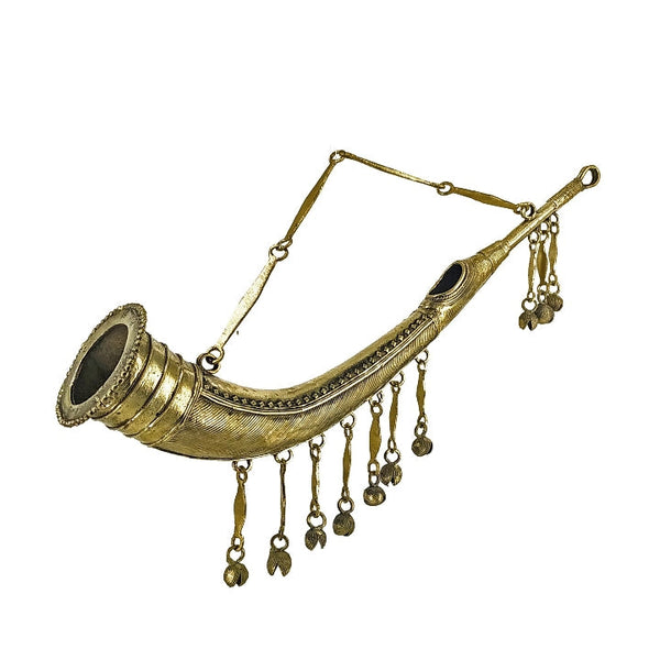 Handcrafted brass Todi trumpet with traditional lost-wax casting details